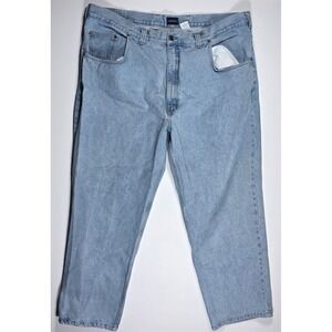 Harbor Bay Men's Light Wash Straight Leg Denim Jeans 46W x 30L Light Blue Cotton